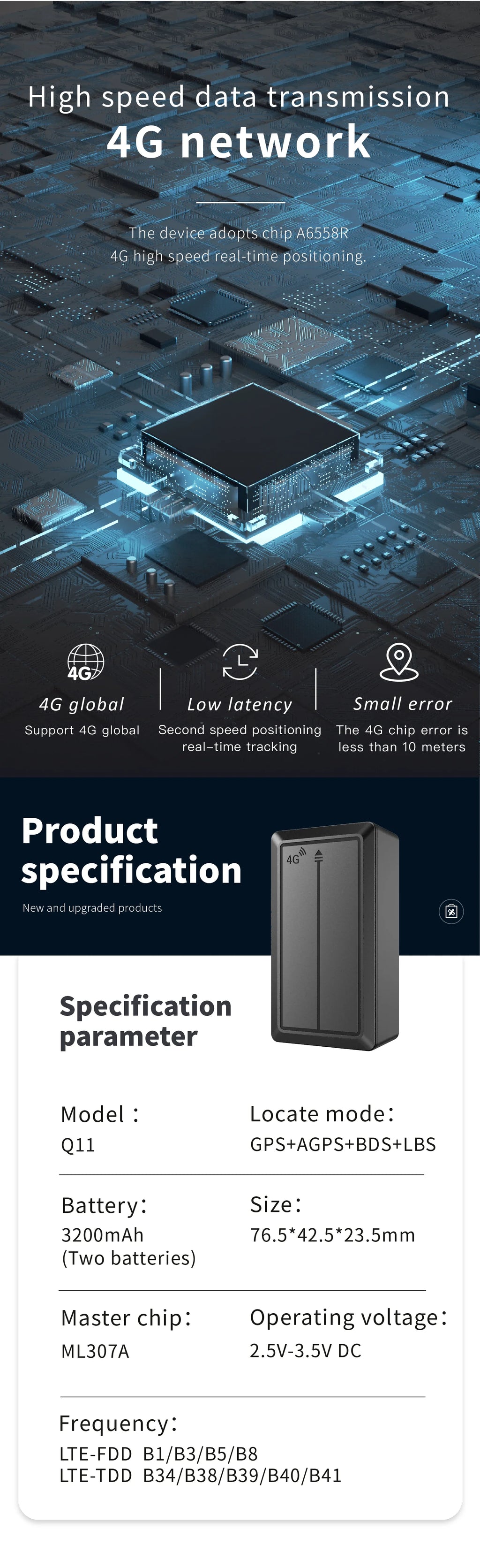 Long-Life 4G Magnetic GPS Tracker