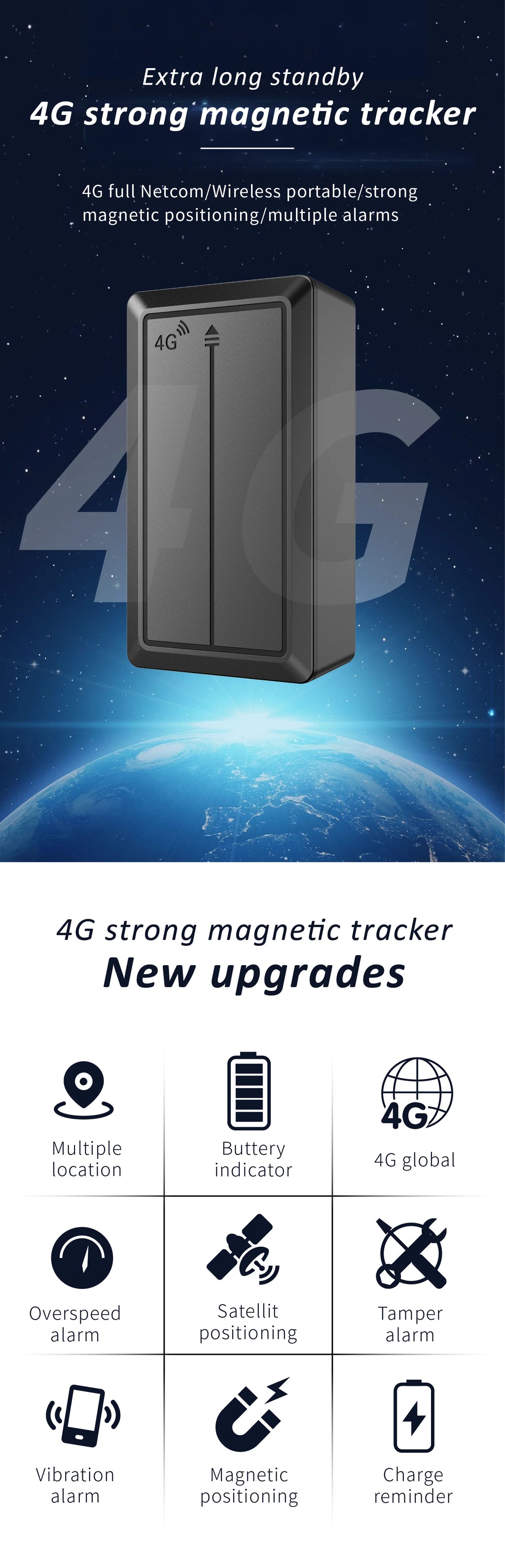 Long-Life 4G Magnetic GPS Tracker