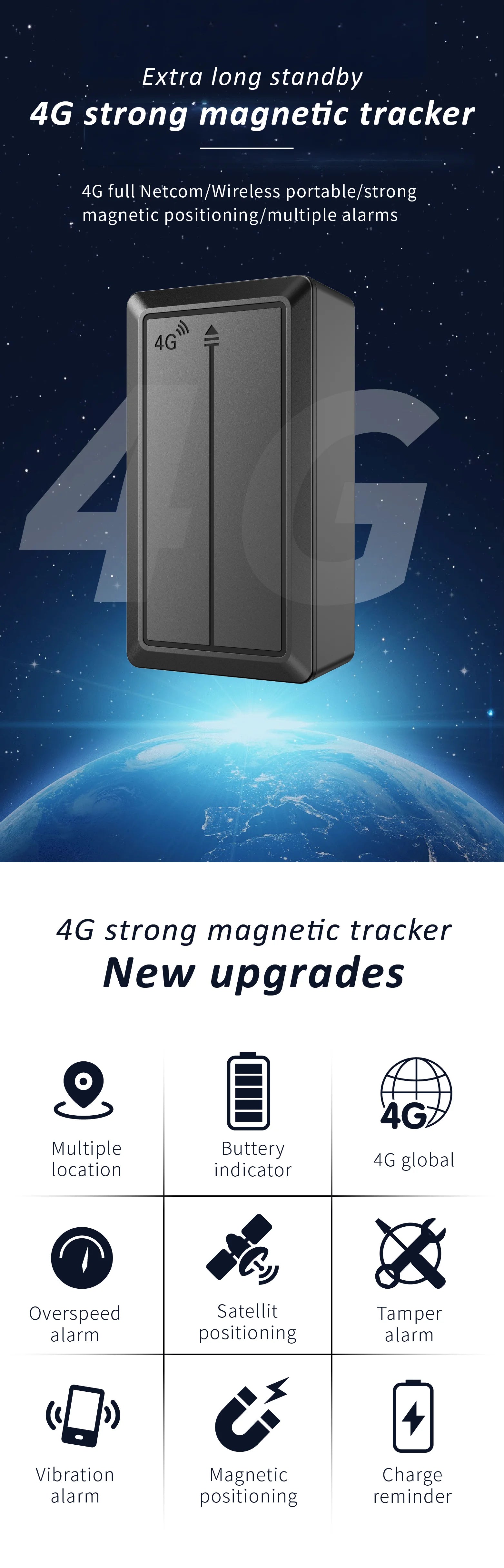 Long-Life 4G Magnetic GPS Tracker